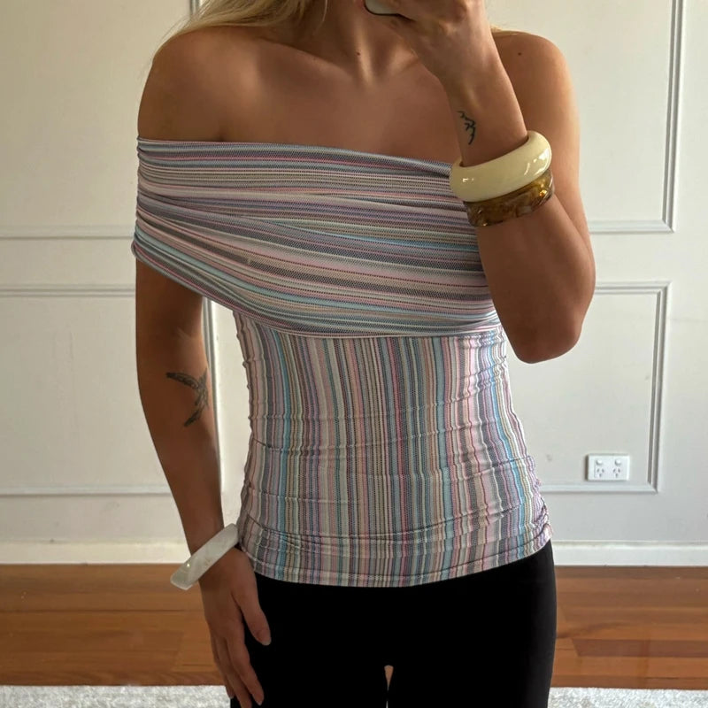 Striped Bandeau Top