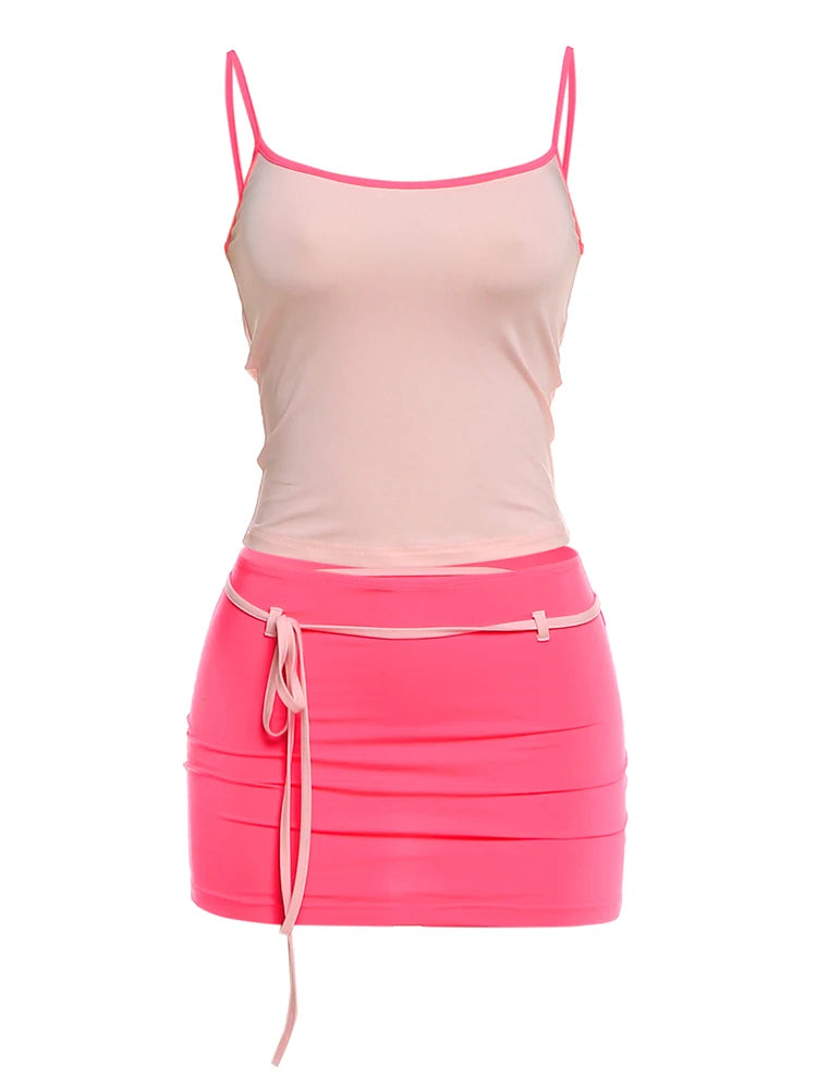 Backless Bodycon Top & Skirt Set