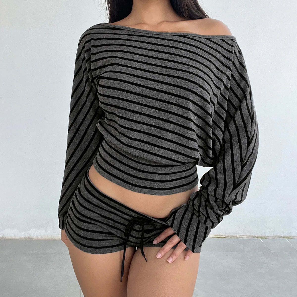 Striped Top & Shorts Set