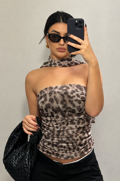 Leopard Bandeau Top