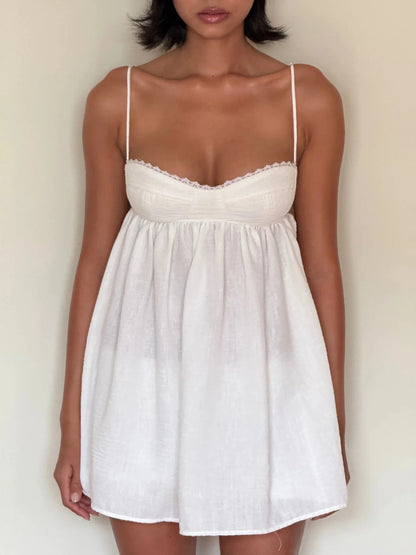 Lace Strappy Mini Dress