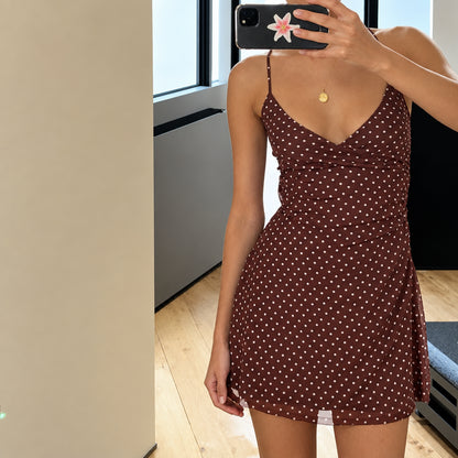 Mesh Polka Dot Mini Dress