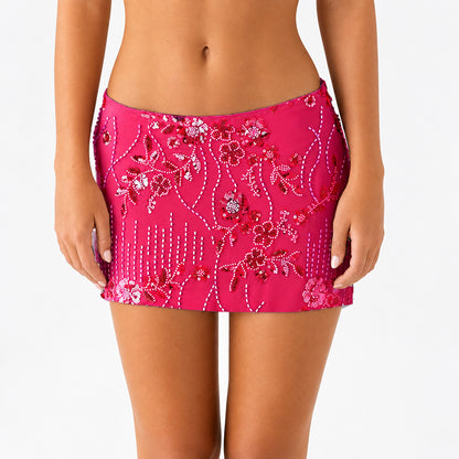 Beaded Sequin Mini Skirt
