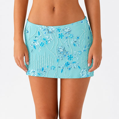 Beaded Sequin Mini Skirt
