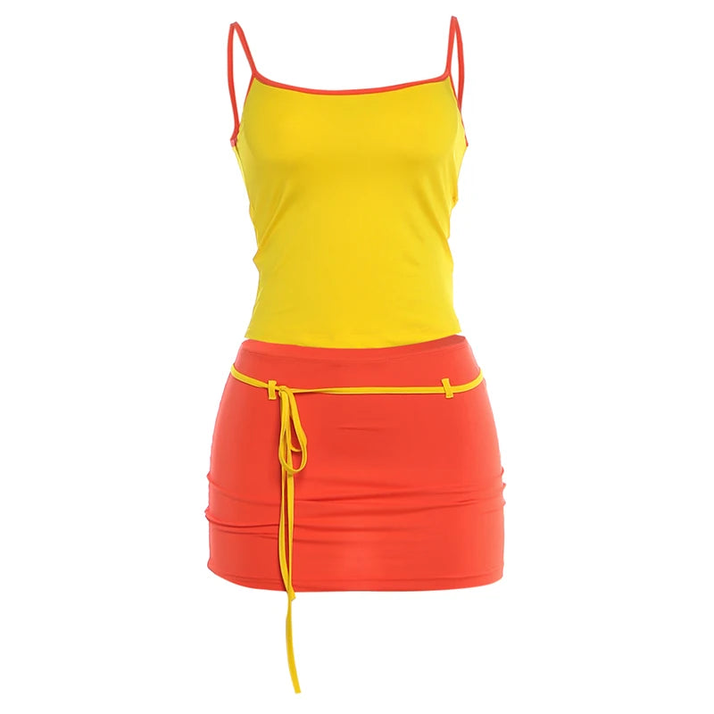 Backless Bodycon Top & Skirt Set