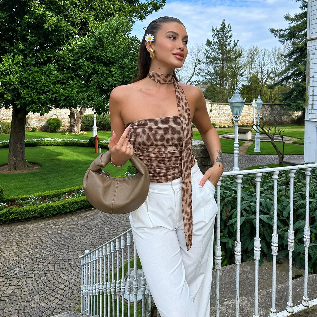 Leopard Bandeau Top