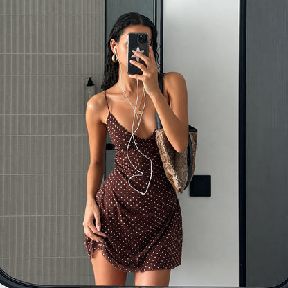 Mesh Polka Dot Mini Dress