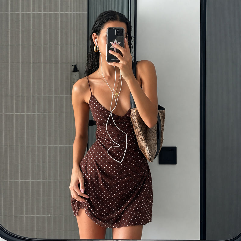 Mesh Polka Dot Mini Dress