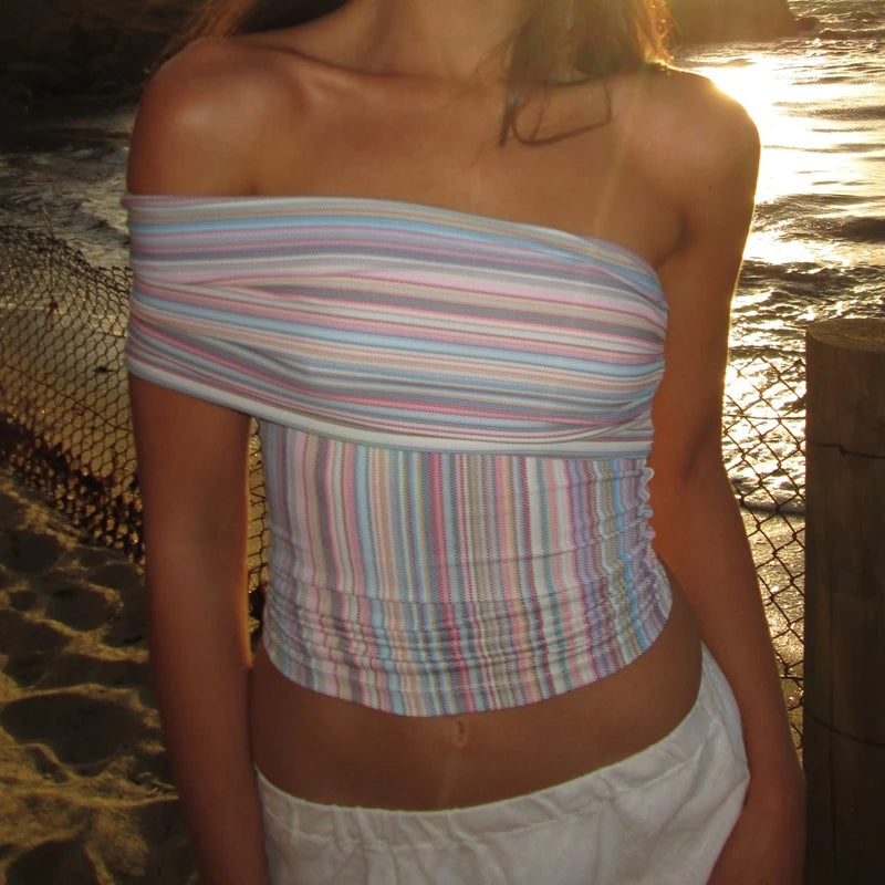 Striped Bandeau Top