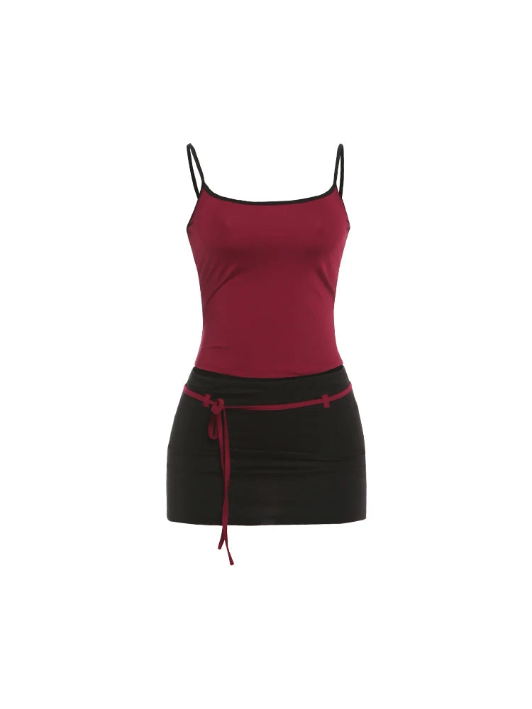 Backless Bodycon Top & Skirt Set