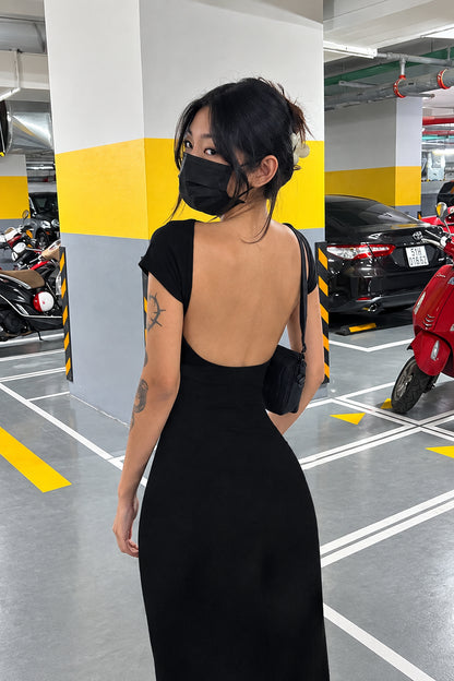 Backless Bodycon Maxi Dress