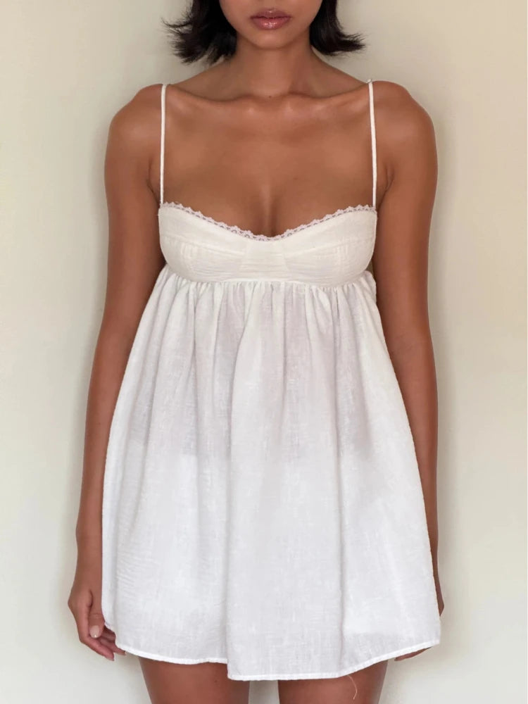 Lace Strappy Mini Dress